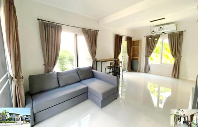 มีสวนหย่อม ถนนกว้าง ตลาดประชาอุทิศ 90 ให้เช่าบ้านเดี่ยว 2 ชั้น 3นอน 2น้ำ 2จอดรถ 4แอร์ แม็กซ์แวลู ประชาอุทิศ 52ตรว.120ตรม. ทำเลดี เฟอร์ครบ