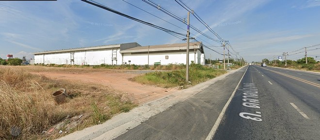  ให้เช่าที่ดินติถถนนใหญ่ ในเขต EECฉะเชิงเทรา  30 ไร่ ถมแล้ว ผังสีม่วงจุดสีขาว 